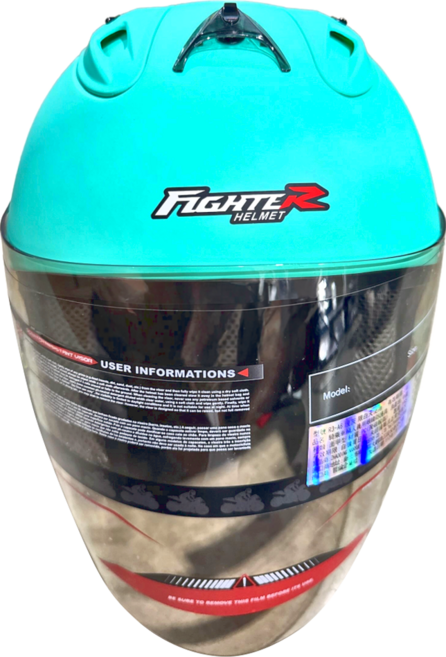 普通型露臉式機車防護頭盔 含一層護目鏡 R3-A6, 消光薄荷綠色