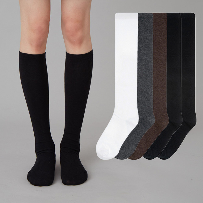 베이스알파에센셜 여성용 베이직 니삭스 5켤레 세트