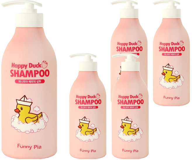 퍼니피아 유아용 해피덕 샴푸 스트로베리향, 500ml, 5개