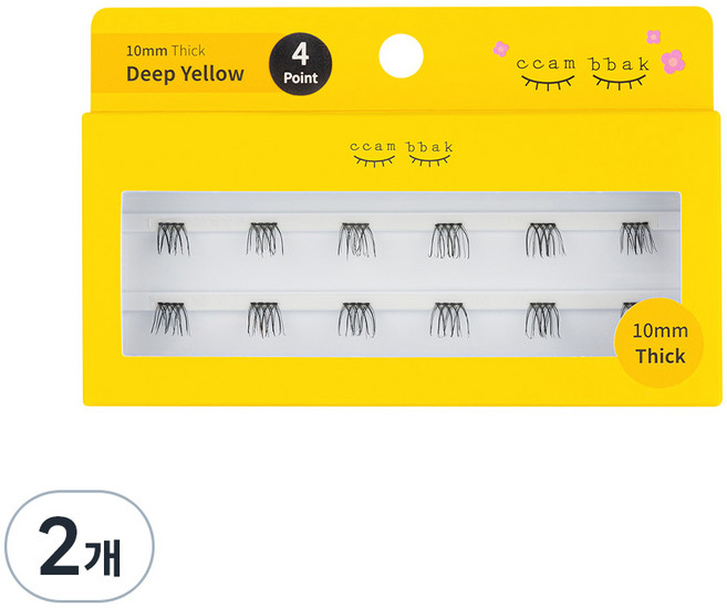 깜빡 인조 가닥속눈썹 패키지버전 10mm 띠크 4기둥, 띠크(블랙), 2개