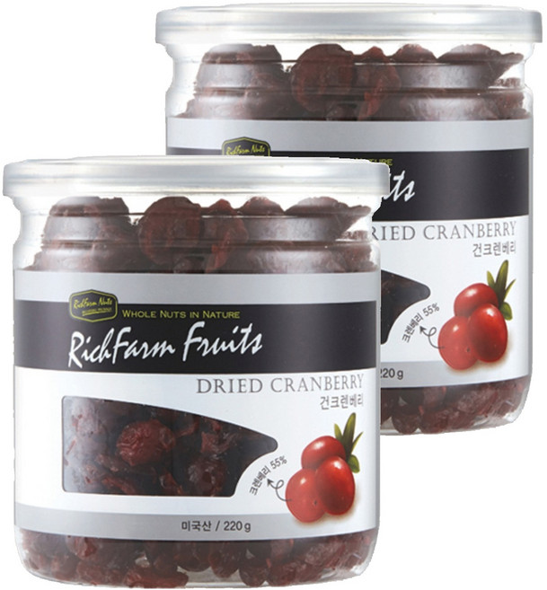 RichFarm Nuts 蔓越莓果乾, 220g, 2個