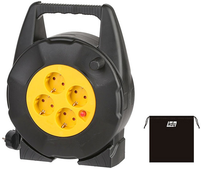 케이디와이 캠핑 릴선 4구 15M KRL-415, 혼합색상, 1개