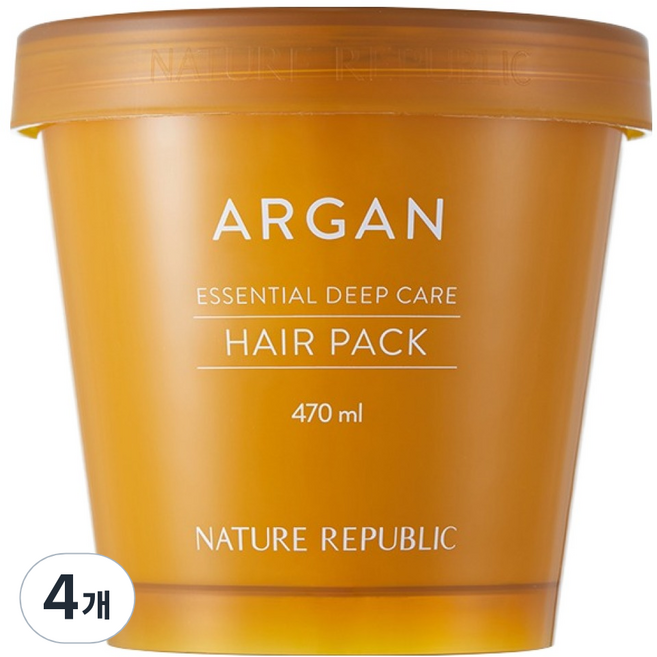 네이처리퍼블릭 대용량 아르간 에센셜 딥케어 헤어팩, 470ml, 4개