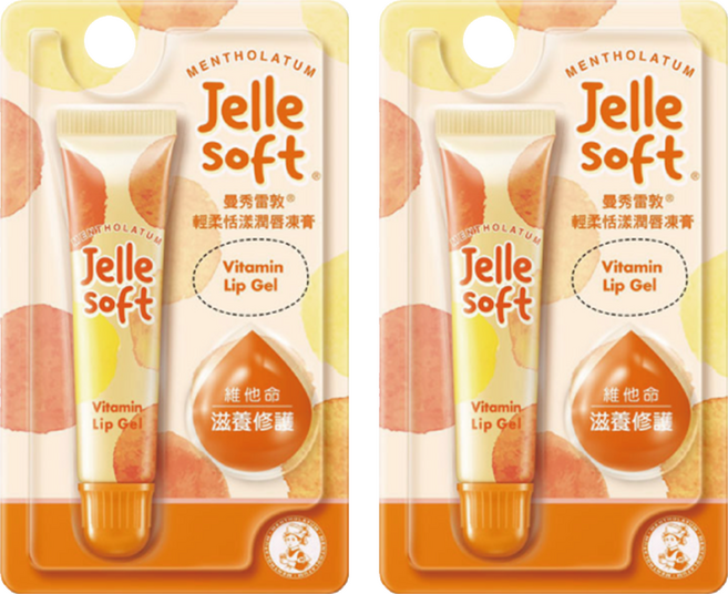 MENTHOLATUM 曼秀雷敦 台灣公司貨 輕柔恬漾潤唇凍膏, 維他命, 8g, 2條