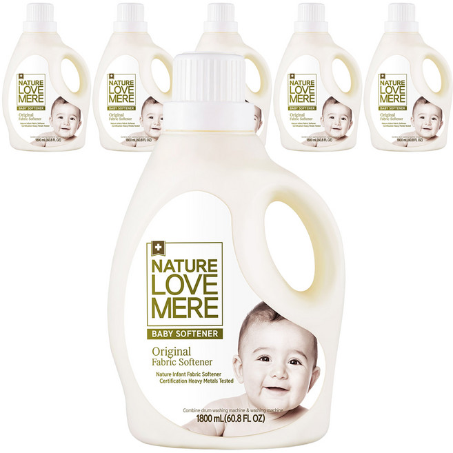네이쳐러브메레 오리지널 유아섬유유연제 허브가든향 용기형, 1.8L, 6개