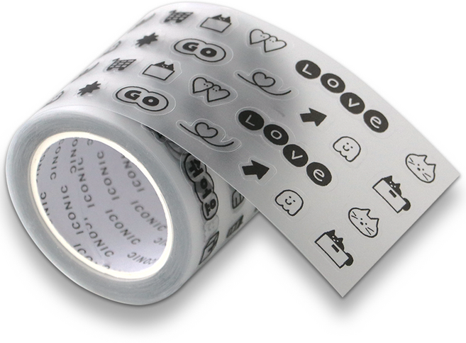 아이코닉 두들 데코 키스컷 테이프 다꾸 스티커, 06 Black, 1개