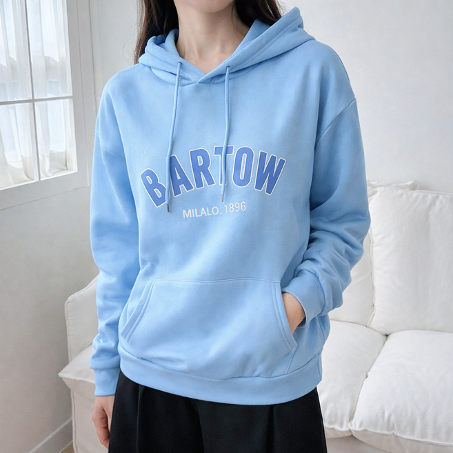 라라온 여성용 레터링 긴팔 후드 티셔츠 TSP1271