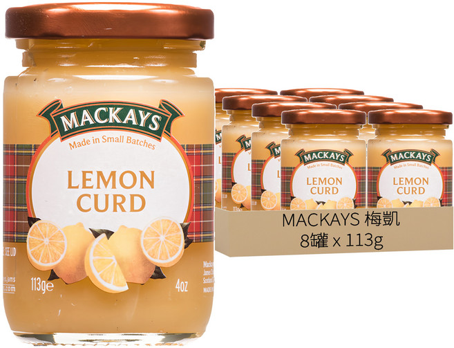MACKAYS 梅凱 果醬 檸檬卡士達, 113g, 8個