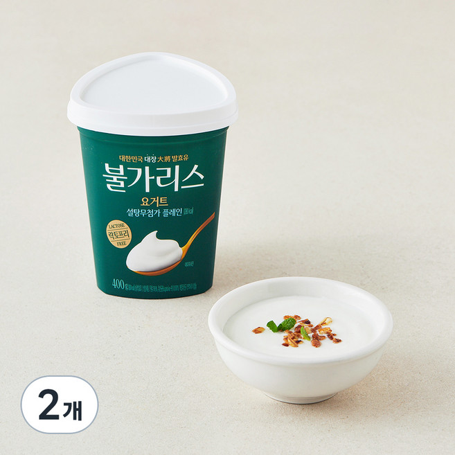 남양유업 불가리스 요거트 설탕무첨가 플레인, 400g, 2개