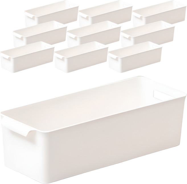 이즈리빙 팬트리 바스켓 깊은형, 아이보리, 10개