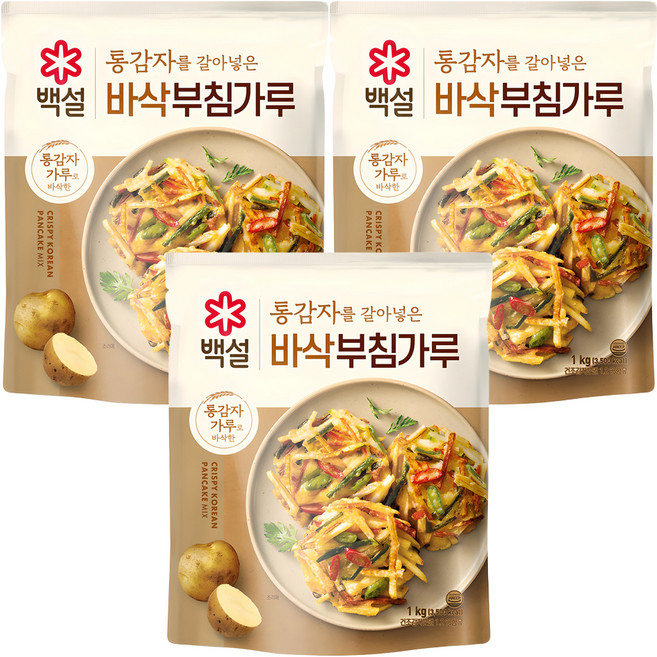 백설 바삭 부침가루, 1kg, 3개