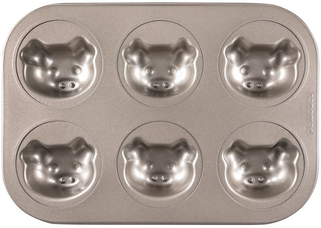 아노마드 꿀꿀돼지 마들렌틀 팬 6구 골드, 1개