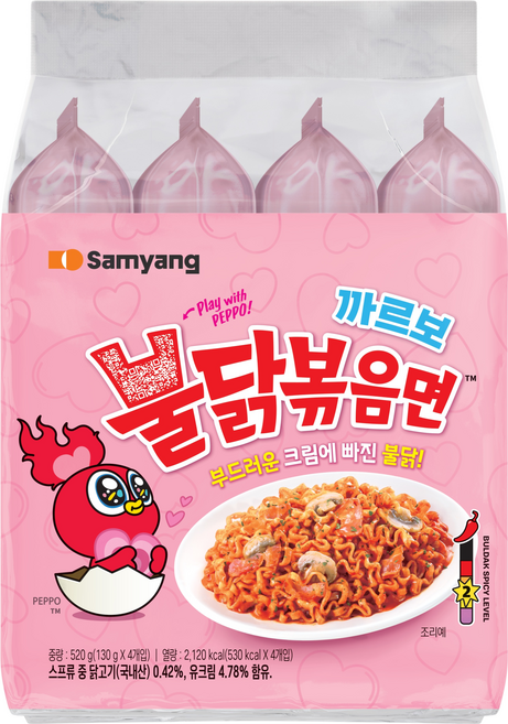 불닭볶음면 까르보 130g, 4개