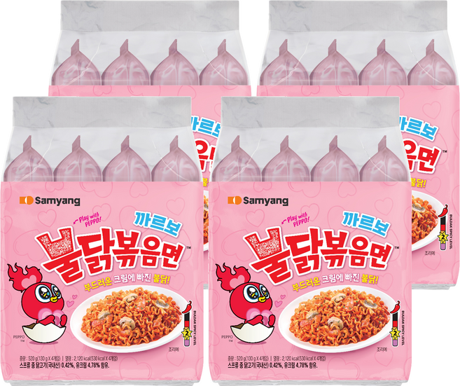 Buldak 奶油白醬火辣雞肉風味鐵板炒麵 130g, 16包