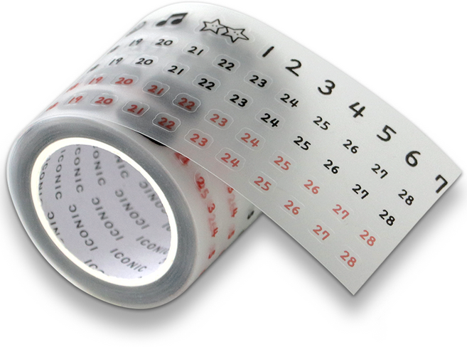 아이코닉 두들 날짜 키스컷 다꾸 테이프, 01 Red, 1개