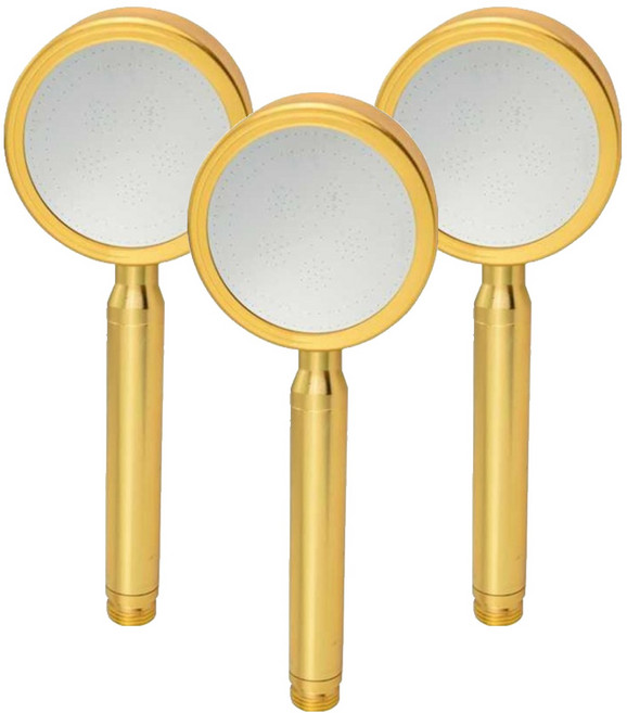 제이스홈 알루미늄 고압절수 샤워기 헤드 JSH007, 3개, 퓨어골드