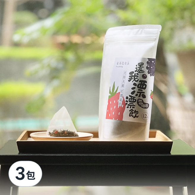 Fruithing 菓茶很有事 無果乾系列 還我漂漂飲 無咖啡因, 2.7g, 12個, 3包