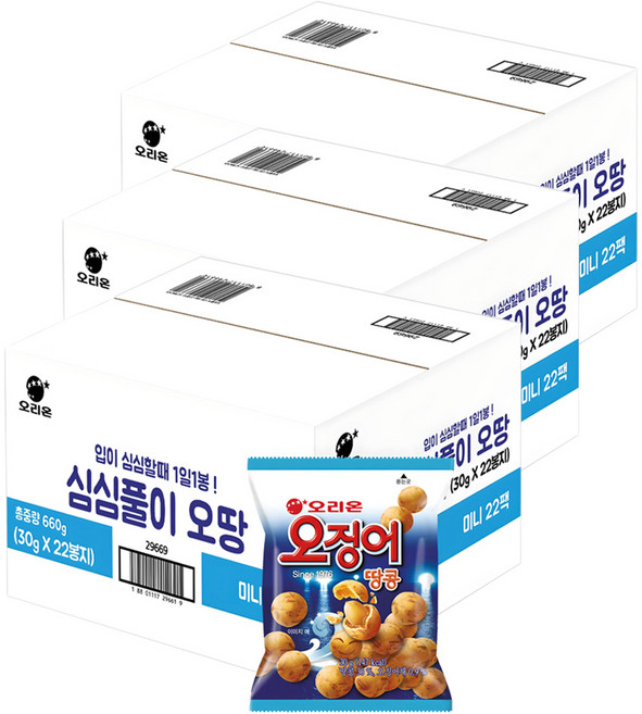 오리온 심심풀이 오땅미니 스낵, 30g, 66개