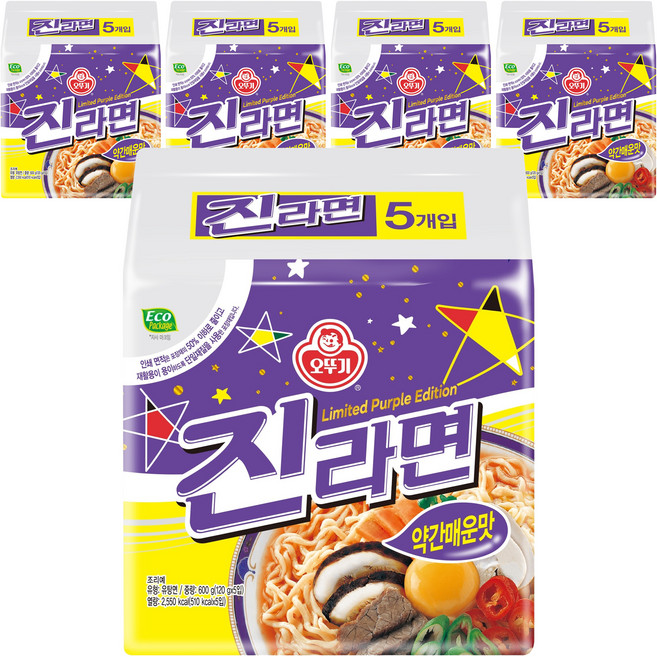 오뚜기 진라면 약간매운맛 120g, 25개