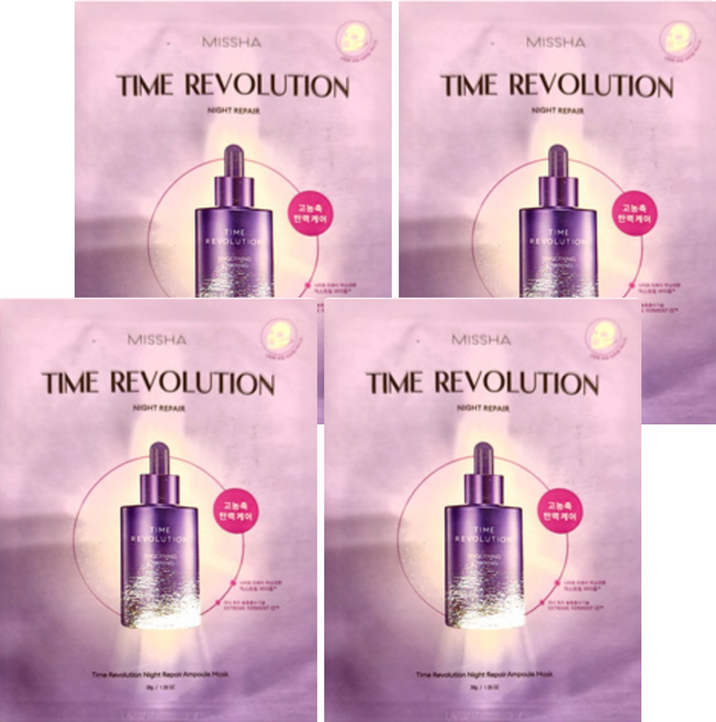 MISSHA Time Revolution 夜間修護安瓶面膜, 30g, 4張