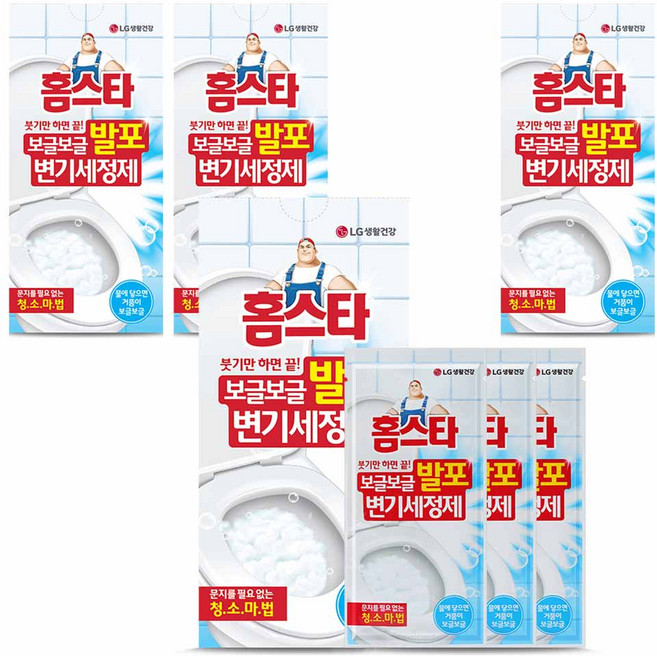 홈스타 보글보글 발포 변기 세정제, 180g, 4개