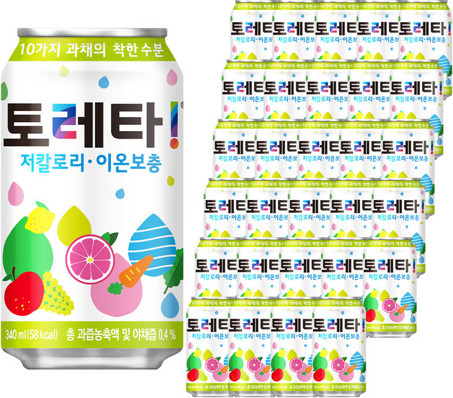 토레타 이온음료, 340ml, 72개