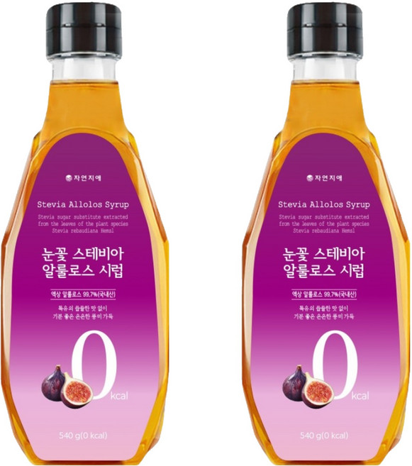 자연지애 눈꽃 스테비아 알룰로스 시럽, 540g, 2개