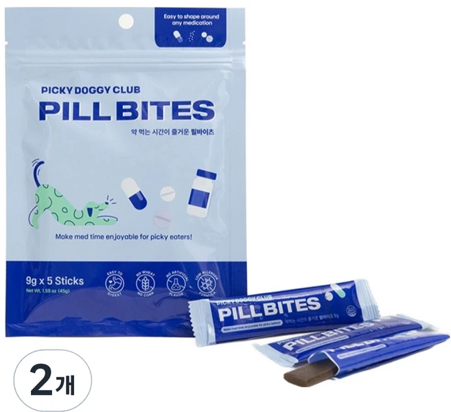 픽키도기클럽 강아지 필바이츠 투약보조간식 5p, 45g, 2개, 혼합맛 - 쿠팡