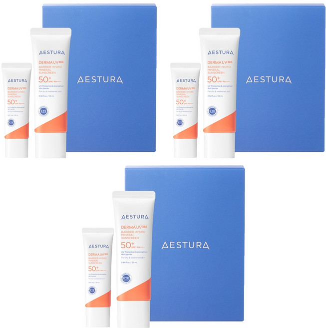 에스트라 더마 유브이365 장벽수분 무기자차 선크림 SPF50+ PA++++ 40ml + 20ml 기획 세트, 60ml, 3세트
