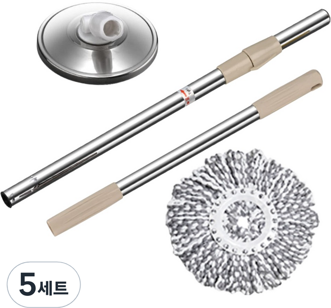 명강산업 고급형 핸드 스핀 회전 밀대 + 걸레 랜덤발송 세트, 5세트