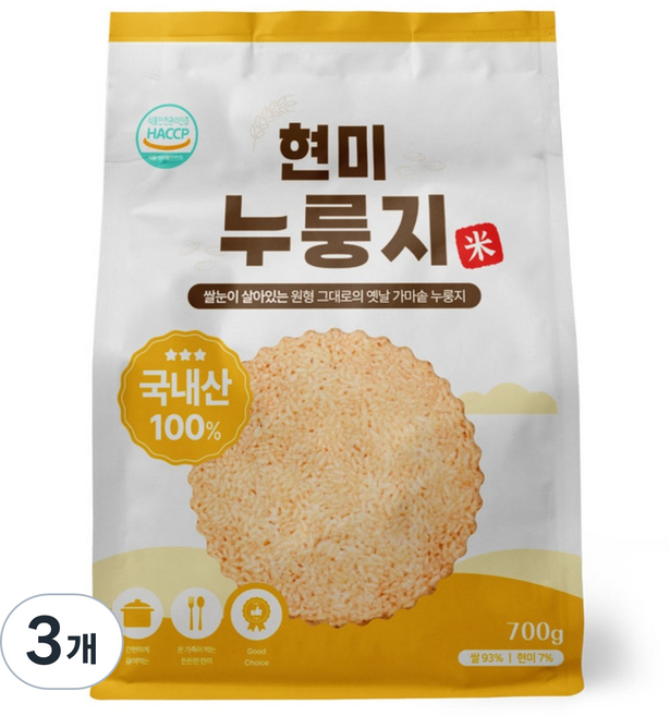 매홍 현미 누룽지, 700g, 3개