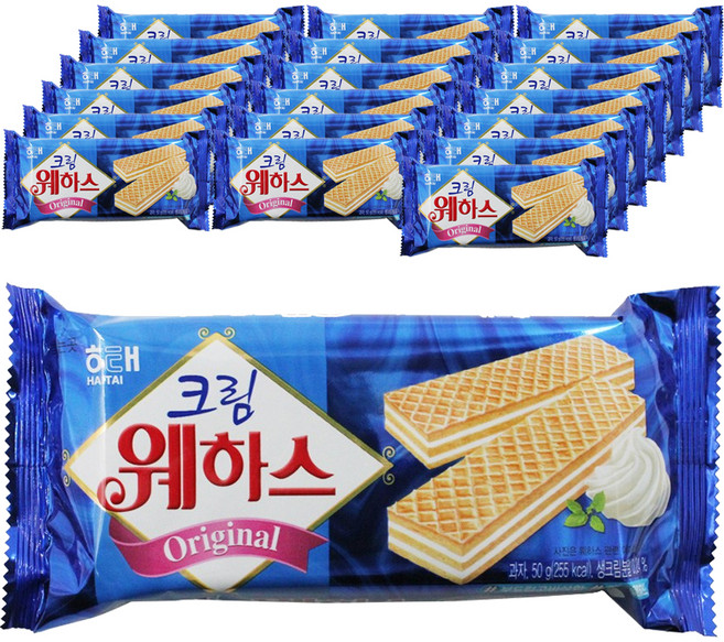 해태제과 크림 웨하스, 50g, 20개