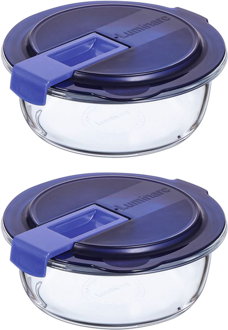 Luminarc 樂美雅 Easy Box保鮮盒, 2入, 圓形保鮮盒 920ml