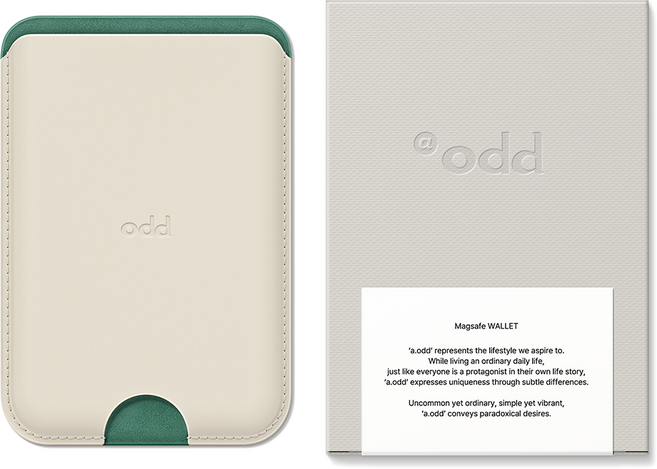a.odd 口袋皮革MagSafe卡夾, 樹林象牙白, 1個