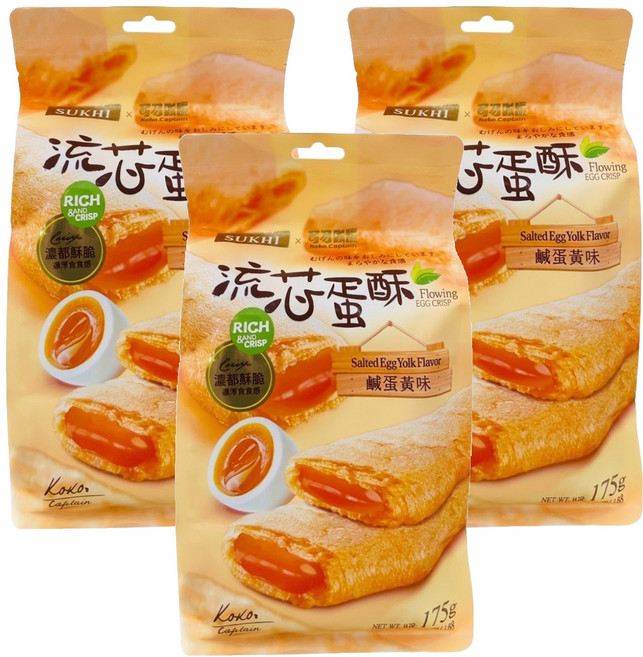 SUKHI 流芯蛋酥 鹹蛋黃味 12包, 175g, 3袋