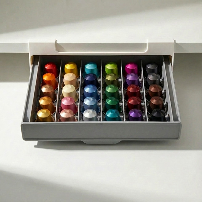 HOHO 히든 커피캡슐 보관서랍, 화이트, 1개