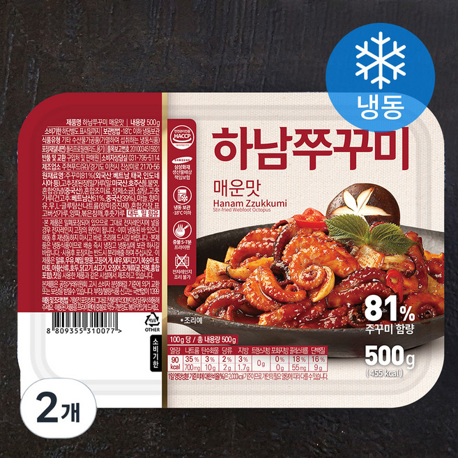 하남쭈꾸미 매운맛 (냉동), 500g, 2개