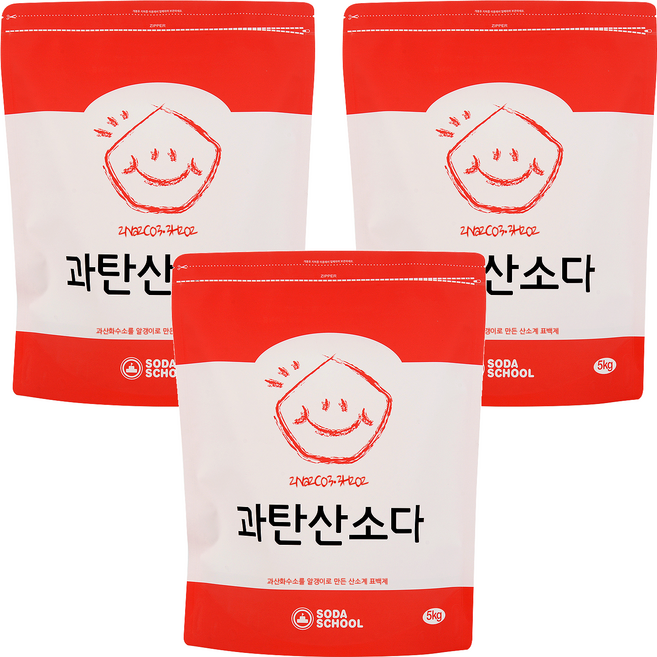 소다스쿨 산소계 표백제 과탄산소다, 5kg, 3개