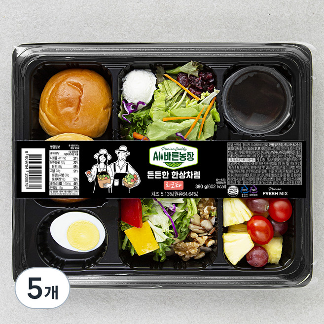 All바른농장 든든한 한상차림 리코타 샐러드, 5개, 390g