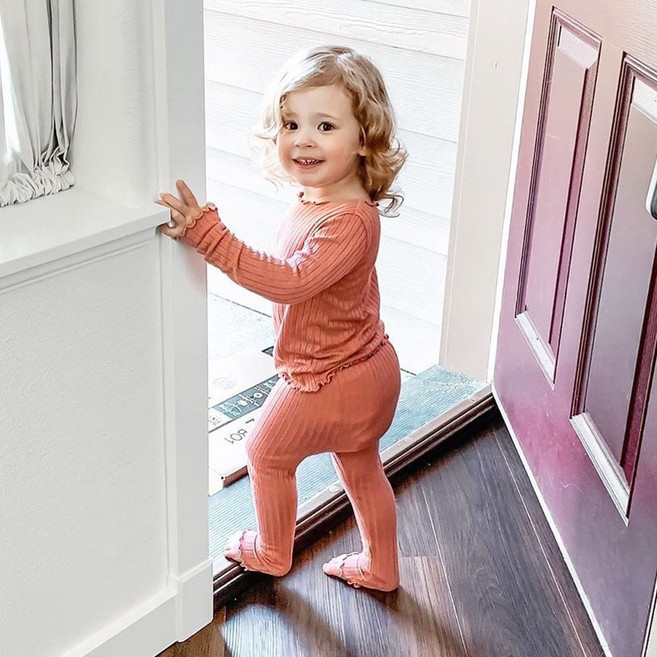 VAENAIT BABY 童款羅紋莫代爾長袖家居服+家居長褲組