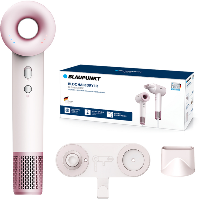 블라우풍트 에어이지 프로 에어홀 BLDC 드라이기 BLP-HD7300 1500W, BLP-HD7300PK, 핑크