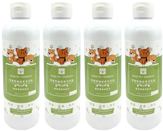 QUNDO 康朵 尊寵驅蟲避蚤洗毛精 500ml, 4個, 1個裝