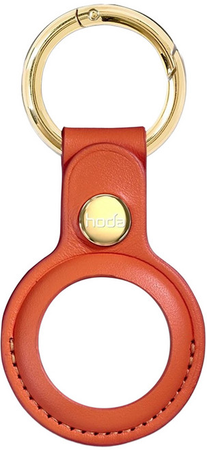 HODA 好貼 AirTag 真皮保護套, 橘紅色, 1個