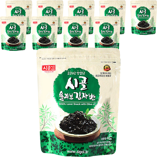 시골 올리브 김자반, 10개, 40g