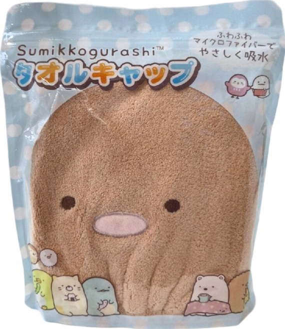 Sumikkogurashi 角落生物 浴帽, 炸豬排 棕色, 1個