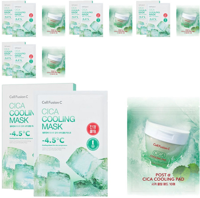 셀퓨전씨 포스트 알파 시카 쿨링 마스크 5p + 패드 10p, 1개입, 25개