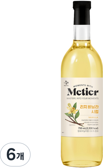 메티에 리치 바닐라 시럽, 750ml, 6개