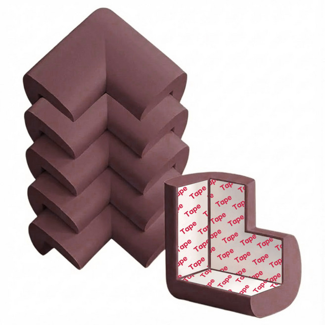 르메이어 아기 코너 보호대 쿠션 모서리 풀접착 아이방 안전가드, 6개, 월넛