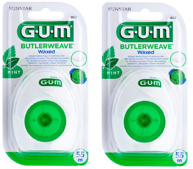 검 민트왁스 1855 치실, 2개, 1개입