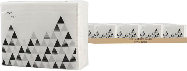UdiLife 優的生活大師 抽取式擦手紙, 120張, 18包